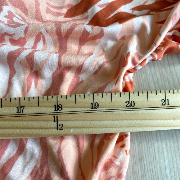 Rachel Roy Crossover Flutter Sleeve Maxi Dress Women 1X Abstract Print Guava NWT - Picture 10 of 12